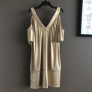 Gold shiny off shoulder top